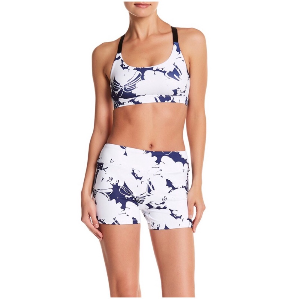 Printed Sports Bra in White Multi